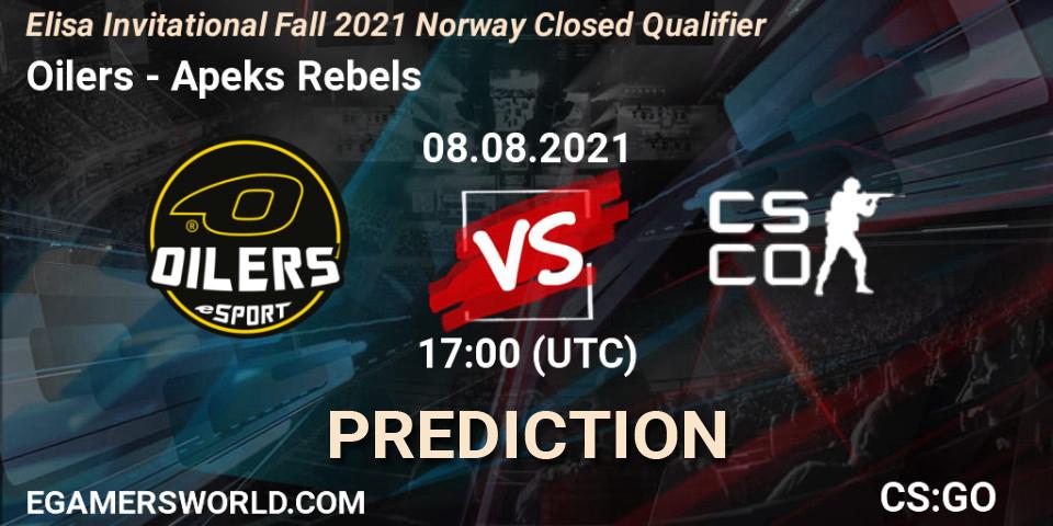 Pronóstico Oilers - Apeks Rebels. 08.08.2021 at 17:05, Counter-Strike (CS2), Elisa Invitational Fall 2021 Norway Closed Qualifier