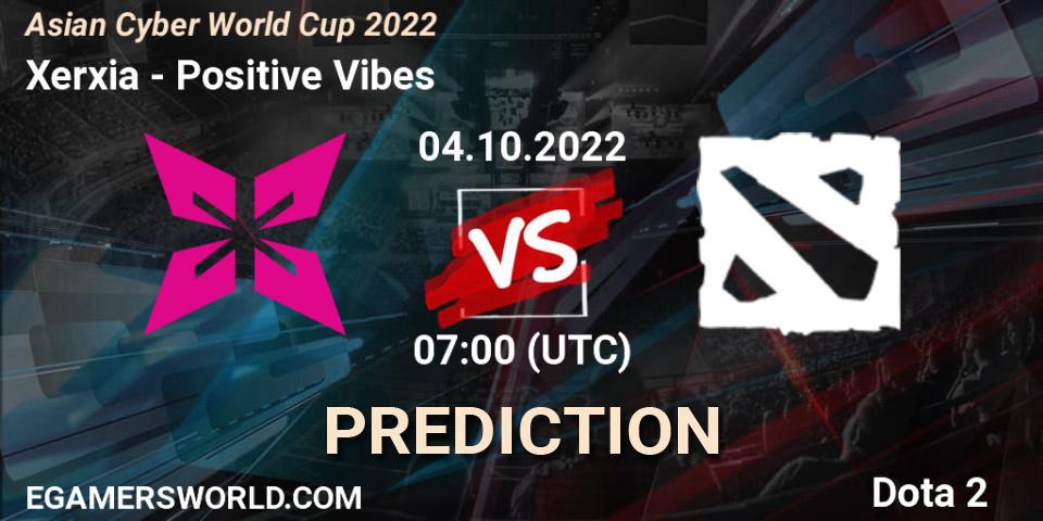 Pronóstico Xerxia - Positive Vibes. 04.10.2022 at 07:06, Dota 2, Asian Cyber World Cup 2022