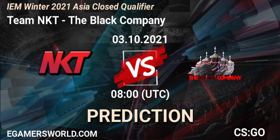 Pronóstico Team NKT - The Black Company. 03.10.2021 at 08:00, Counter-Strike (CS2), IEM Winter 2021 Asia Closed Qualifier