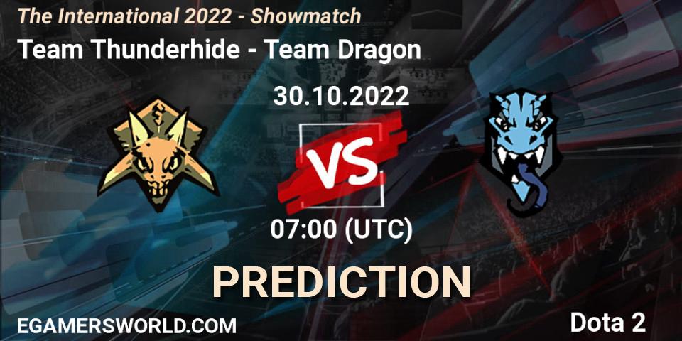Pronóstico Team Thunderhide - Team Dragon. 30.10.22, Dota 2, The International 2022 - Showmatch