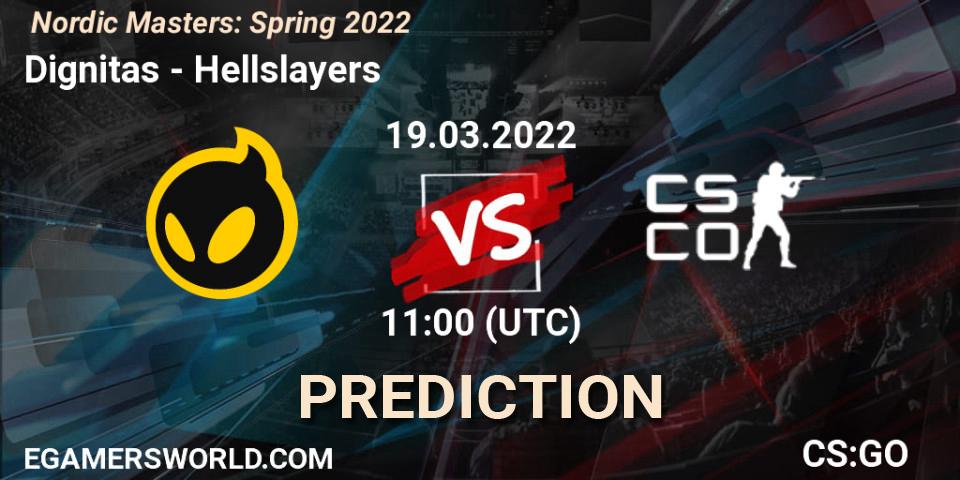 Pronóstico Dignitas - Hellslayers. 19.03.22, CS2 (CS:GO), Nordic Masters: Spring 2022