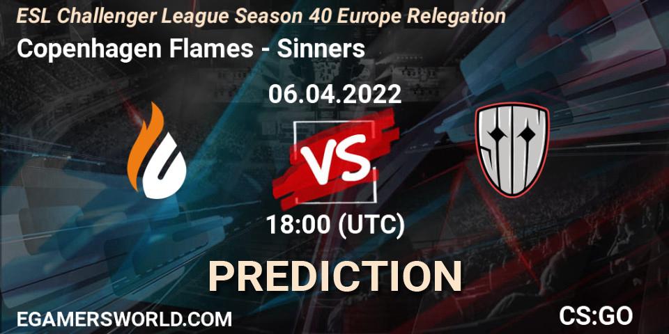 Pronóstico Copenhagen Flames - Sinners. 06.04.22, CS2 (CS:GO), ESL Challenger League Season 40 Europe Relegation
