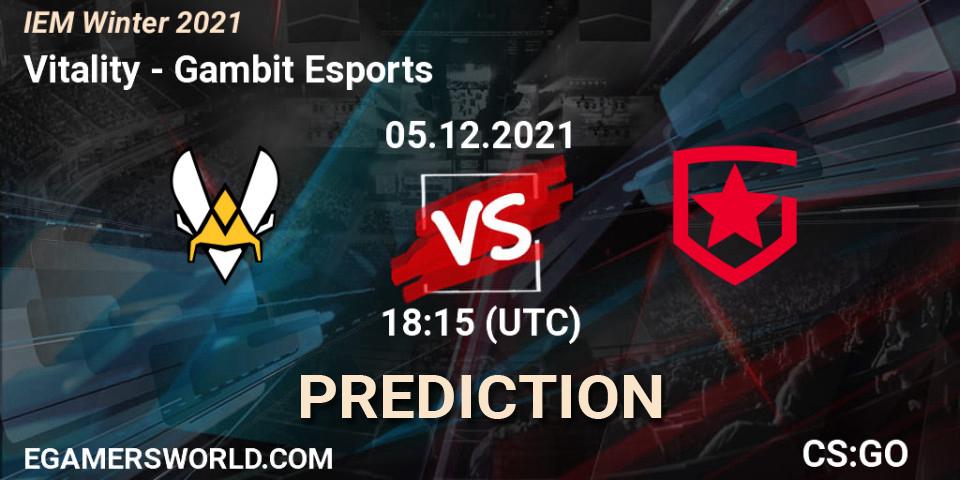 Pronóstico Vitality - Gambit Esports. 05.12.2021 at 18:30, Counter-Strike (CS2), IEM Winter 2021