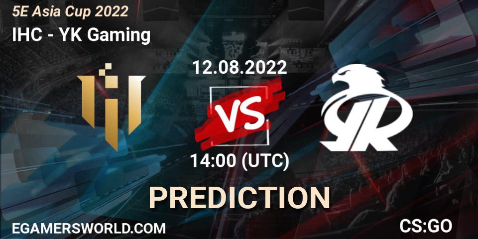 Pronóstico IHC - YK Gaming. 12.08.2022 at 14:00, Counter-Strike (CS2), 5E Asia Cup 2022