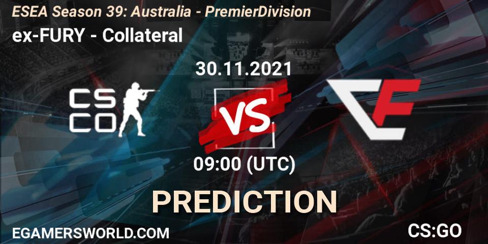 Pronóstico ex-FURY - Collateral. 30.11.2021 at 09:00, Counter-Strike (CS2), ESEA Season 39: Australia - Premier Division