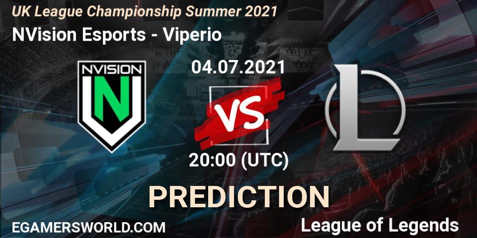 Pronóstico NVision Esports - Viperio. 04.07.2021 at 20:00, LoL, UK League Championship Summer 2021