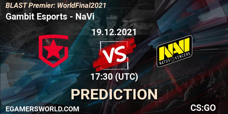 Pronóstico Gambit Esports - NaVi. 19.12.2021 at 17:30, Counter-Strike (CS2), BLAST Premier: World Final 2021