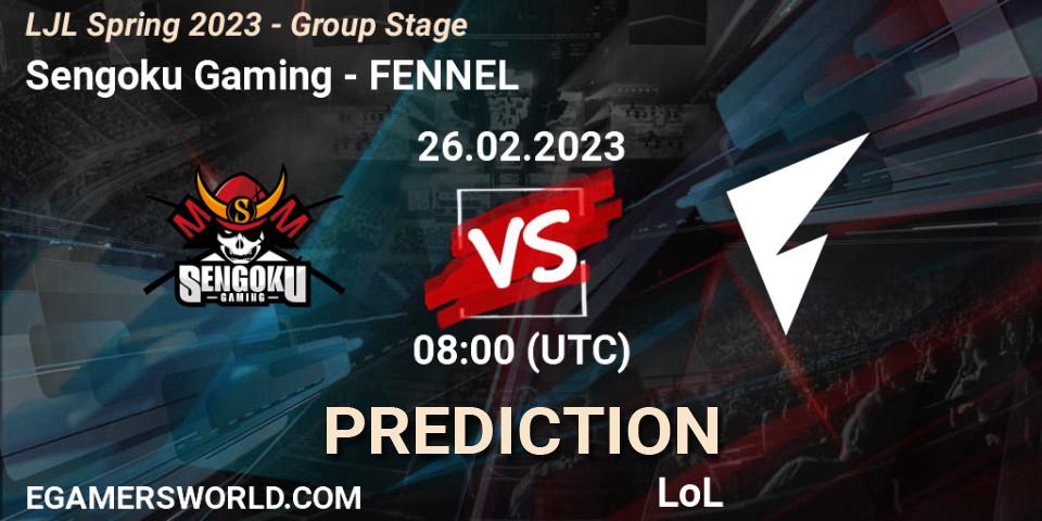 Pronóstico Sengoku Gaming - FENNEL. 26.02.2023 at 08:00, LoL, LJL Spring 2023 - Group Stage