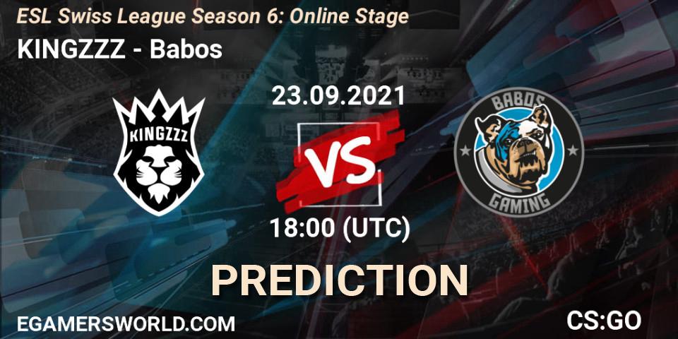 Pronóstico KINGZZZ - Babos. 23.09.2021 at 18:00, Counter-Strike (CS2), ESL Swiss League Season 6: Online Stage