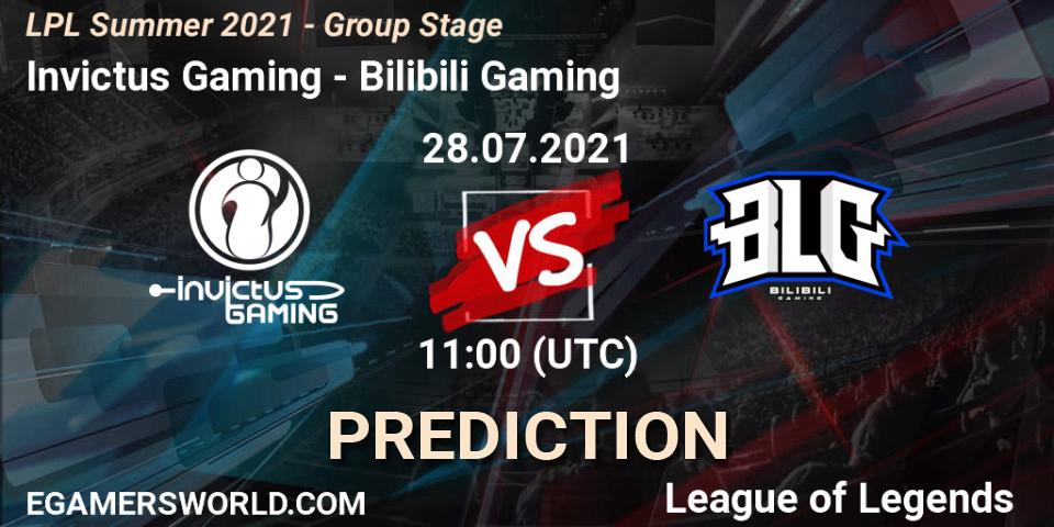 Pronóstico Invictus Gaming - Bilibili Gaming. 28.07.2021 at 11:00, LoL, LPL Summer 2021 - Group Stage