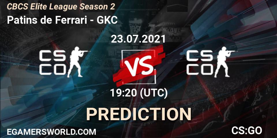 Pronóstico Patins de Ferrari - GKC. 23.07.2021 at 19:20, Counter-Strike (CS2), CBCS Elite League Season 2