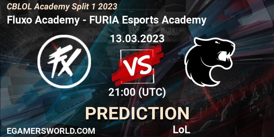 Pronóstico Fluxo Academy - FURIA Esports Academy. 13.03.2023 at 21:00, LoL, CBLOL Academy Split 1 2023