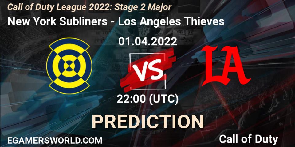 Pronóstico New York Subliners - Los Angeles Thieves. 01.04.22, Call of Duty, Call of Duty League 2022: Stage 2 Major