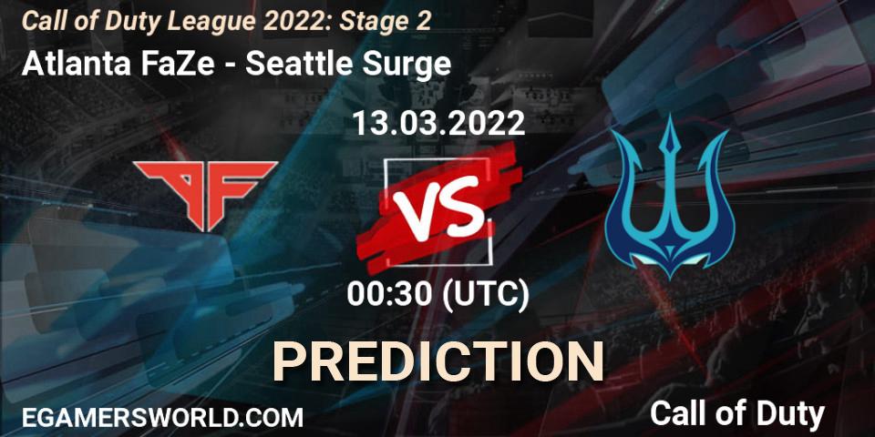Pronóstico Atlanta FaZe - Seattle Surge. 13.03.2022 at 00:30, Call of Duty, Call of Duty League 2022: Stage 2