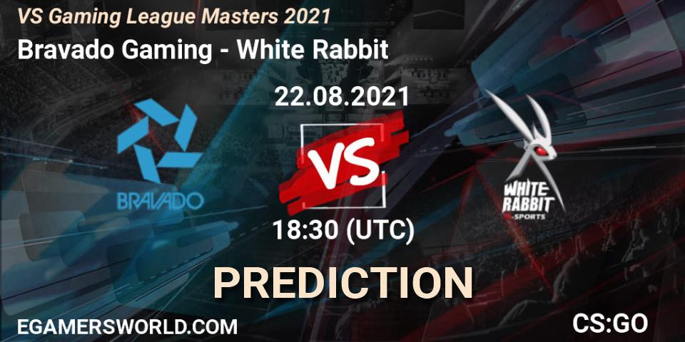 Pronóstico Bravado Gaming - White Rabbit. 22.08.2021 at 18:30, Counter-Strike (CS2), VS Gaming League Masters 2021