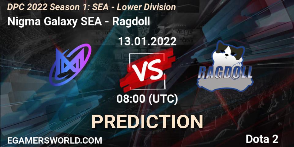 Pronóstico Nigma Galaxy SEA - Ragdoll. 13.01.2022 at 08:34, Dota 2, DPC 2022 Season 1: SEA - Lower Division