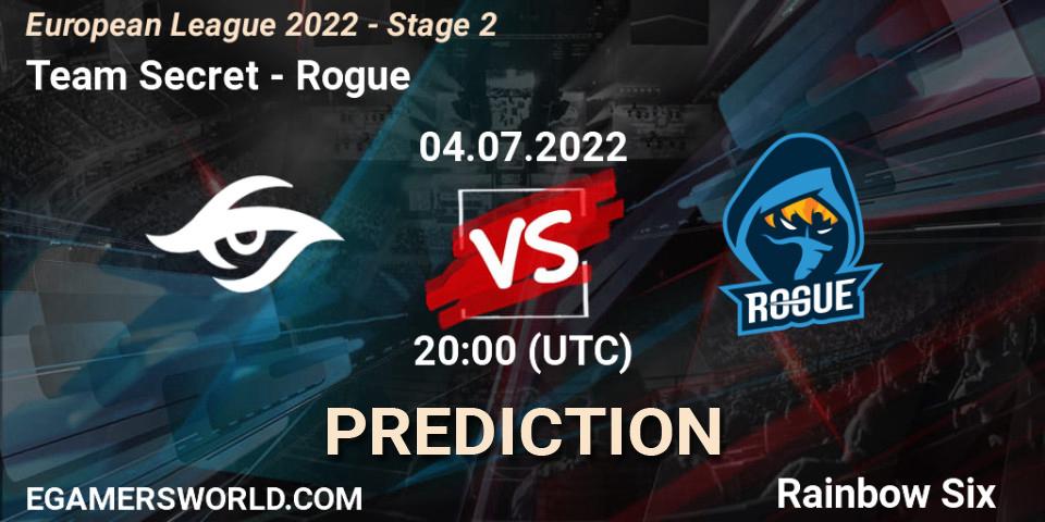 Pronóstico Team Secret - Rogue. 04.07.2022 at 20:00, Rainbow Six, European League 2022 - Stage 2