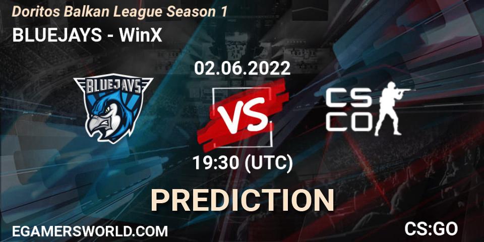Pronóstico BLUEJAYS - WinX. 02.06.2022 at 19:30, Counter-Strike (CS2), Doritos Balkan League Season 1