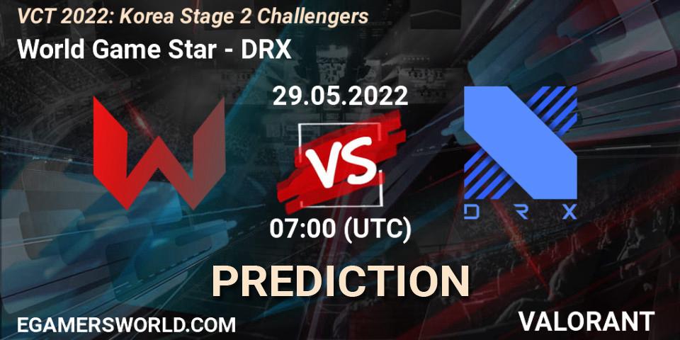 Pronóstico World Game Star - DRX. 29.05.2022 at 07:00, VALORANT, VCT 2022: Korea Stage 2 Challengers