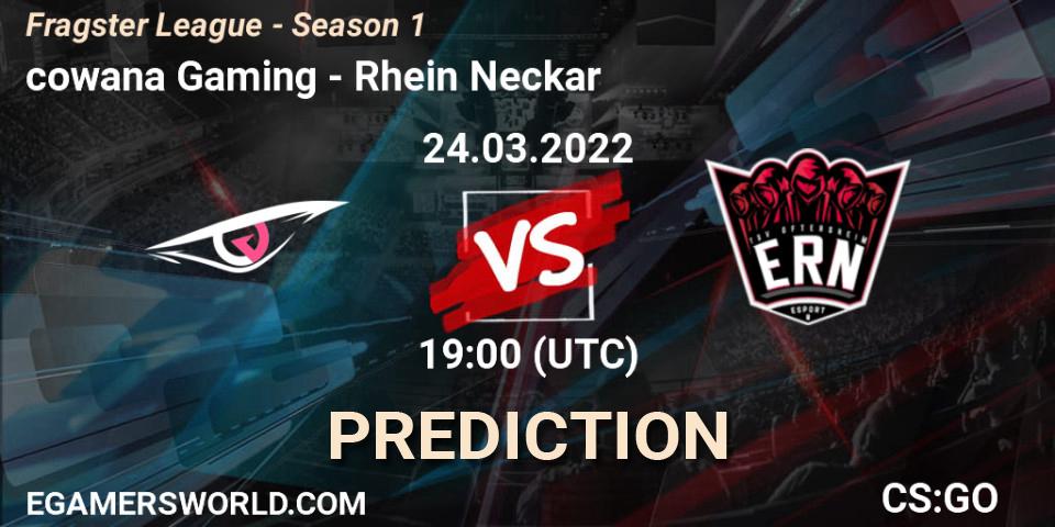 Pronóstico cowana Gaming - Rhein Neckar. 24.03.2022 at 19:00, Counter-Strike (CS2), Fragster League - Season 1