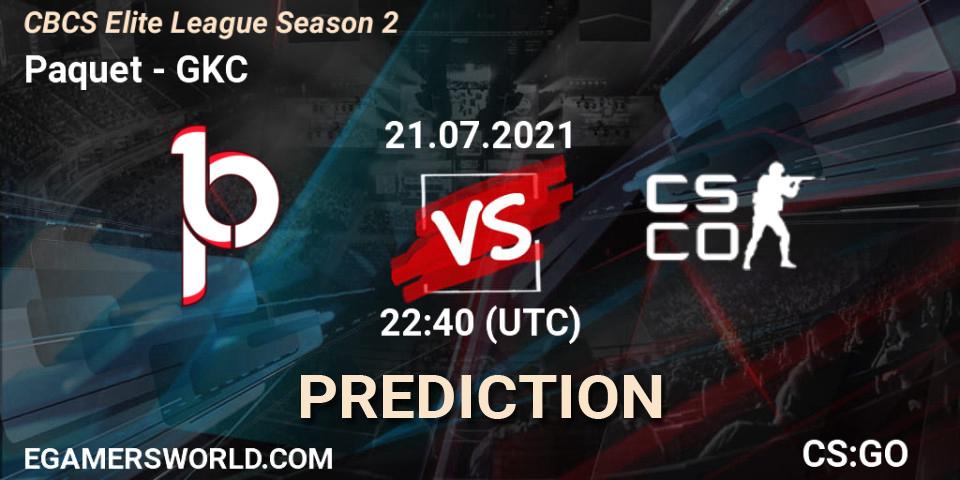 Pronóstico Paquetá - GKC. 21.07.2021 at 22:40, Counter-Strike (CS2), CBCS Elite League Season 2