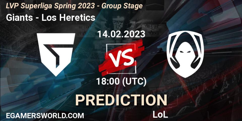 Pronóstico Giants - Los Heretics. 14.02.2023 at 20:00, LoL, LVP Superliga Spring 2023 - Group Stage