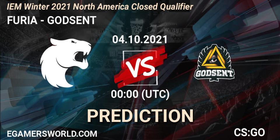 Pronóstico FURIA - GODSENT. 04.10.2021 at 00:00, Counter-Strike (CS2), IEM Winter 2021 North America Closed Qualifier