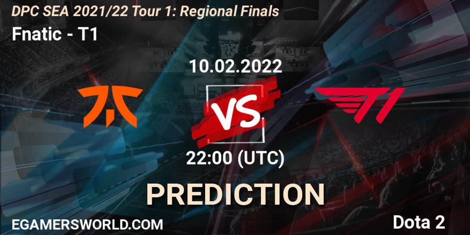 Pronóstico Fnatic - T1. 11.02.2022 at 08:41, Dota 2, DPC SEA 2021/22 Tour 1: Regional Finals