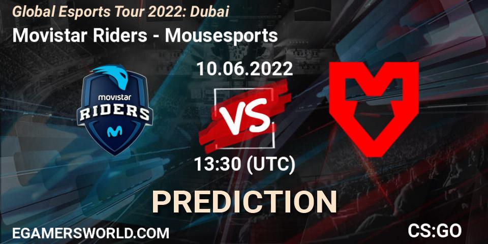 Pronóstico Movistar Riders - Mousesports. 10.06.2022 at 13:30, Counter-Strike (CS2), Global Esports Tour 2022: Dubai