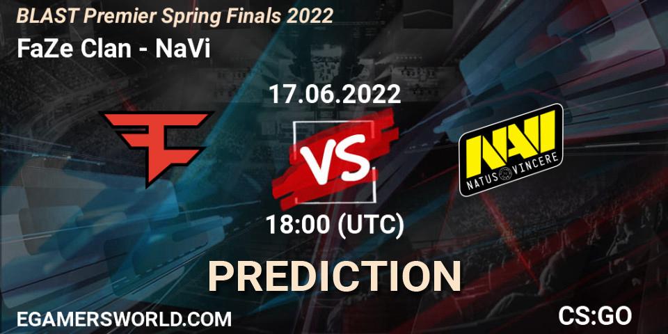 Pronóstico FaZe Clan - NaVi. 17.06.22, CS2 (CS:GO), BLAST Premier Spring Finals 2022 