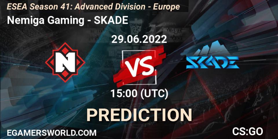 Pronóstico Nemiga Gaming - SKADE. 29.06.2022 at 15:00, Counter-Strike (CS2), ESEA Season 41: Advanced Division - Europe