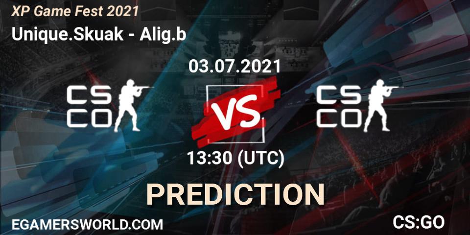 Pronóstico Unique.Skuak - Alig.b. 03.07.2021 at 14:10, Counter-Strike (CS2), XP Game Fest 2021