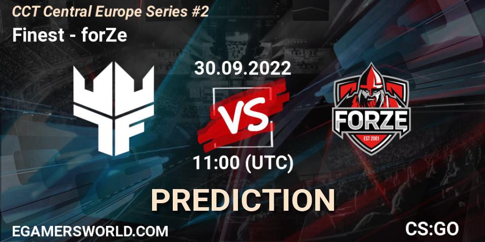 Pronóstico Finest - forZe. 30.09.2022 at 12:10, Counter-Strike (CS2), CCT Central Europe Series #2