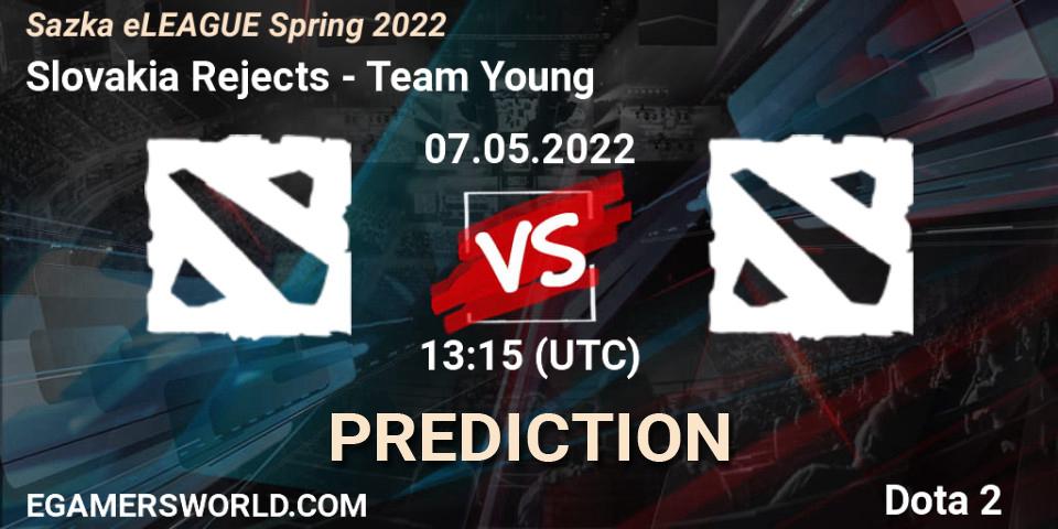 Pronóstico Slovakia Rejects - Team Young. 07.05.2022 at 13:30, Dota 2, Sazka eLEAGUE Spring 2022