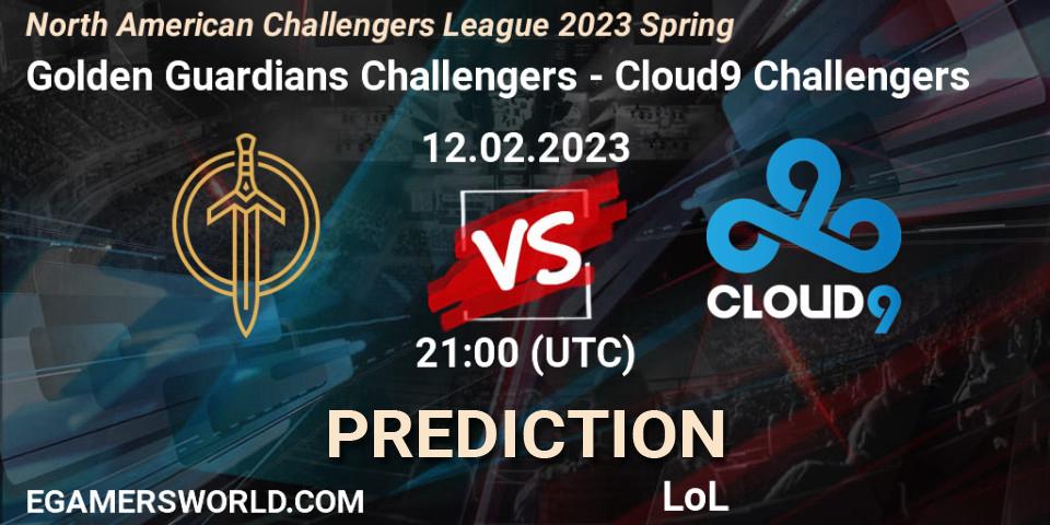 Pronóstico Golden Guardians Challengers - Cloud9 Challengers. 12.02.23, LoL, NACL 2023 Spring - Group Stage