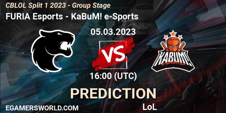 Pronóstico FURIA Esports - KaBuM! e-Sports. 05.03.23, LoL, CBLOL Split 1 2023 - Group Stage