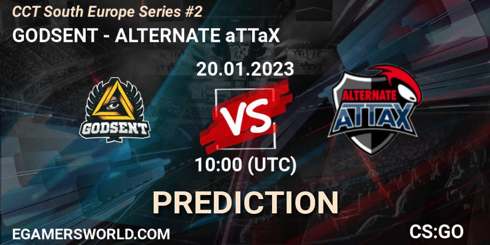 Pronóstico GODSENT - ALTERNATE aTTaX. 20.01.2023 at 10:00, Counter-Strike (CS2), CCT South Europe Series #2
