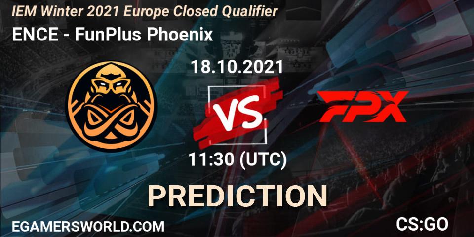 Pronóstico ENCE - FunPlus Phoenix. 18.10.2021 at 11:30, Counter-Strike (CS2), IEM Winter 2021 Europe Closed Qualifier