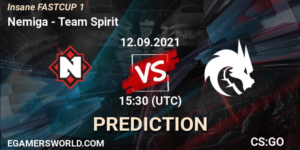 Pronóstico Nemiga - Team Spirit. 12.09.2021 at 15:30, Counter-Strike (CS2), Insane FASTCUP 1