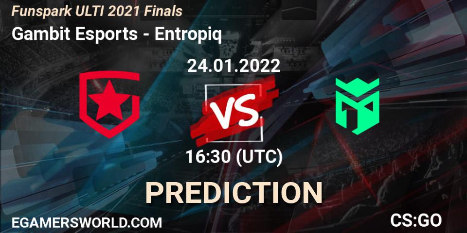 Pronóstico Gambit Esports - Entropiq. 24.01.2022 at 16:30, Counter-Strike (CS2), Funspark ULTI 2021 Finals