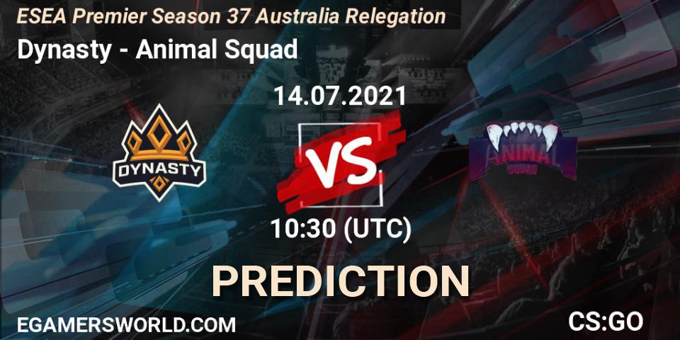Pronóstico Dynasty - Animal Squad. 14.07.2021 at 11:00, Counter-Strike (CS2), ESEA Premier Season 37 Australia Relegation
