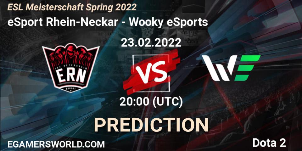 Pronóstico eSport Rhein-Neckar - Wooky eSports. 24.02.2022 at 20:00, Dota 2, ESL Meisterschaft Spring 2022