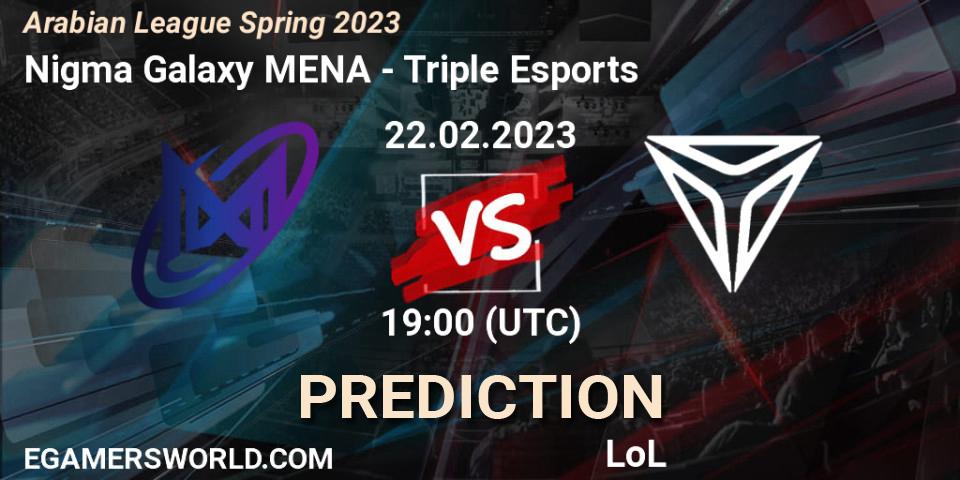 Pronóstico Nigma Galaxy MENA - Triple Esports. 22.02.23, LoL, Arabian League Spring 2023