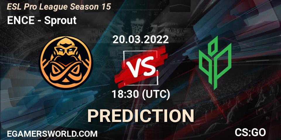 Pronóstico ENCE - Sprout. 20.03.2022 at 19:00, Counter-Strike (CS2), ESL Pro League Season 15