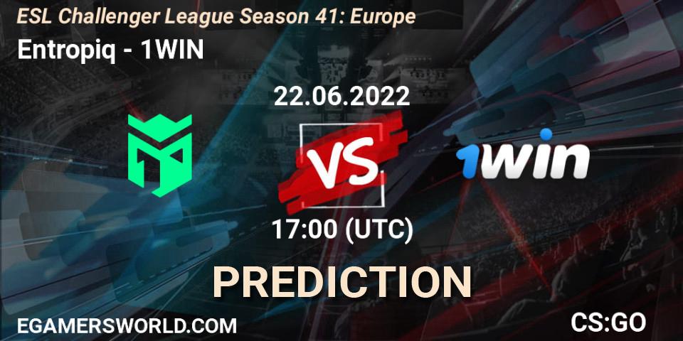 Pronóstico Entropiq - 1WIN. 22.06.2022 at 17:00, Counter-Strike (CS2), ESL Challenger League Season 41: Europe