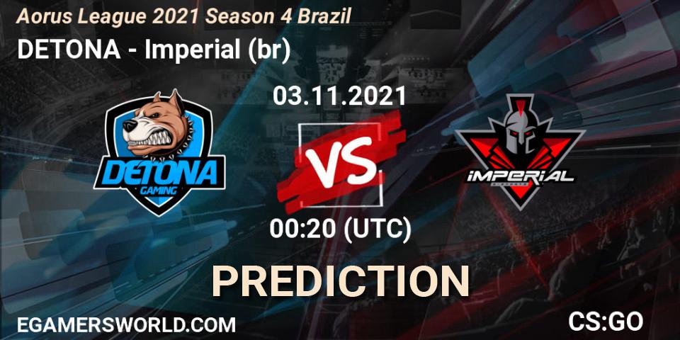 Pronóstico DETONA - Imperial (br). 03.11.2021 at 00:20, Counter-Strike (CS2), Aorus League 2021 Season 4 Brazil