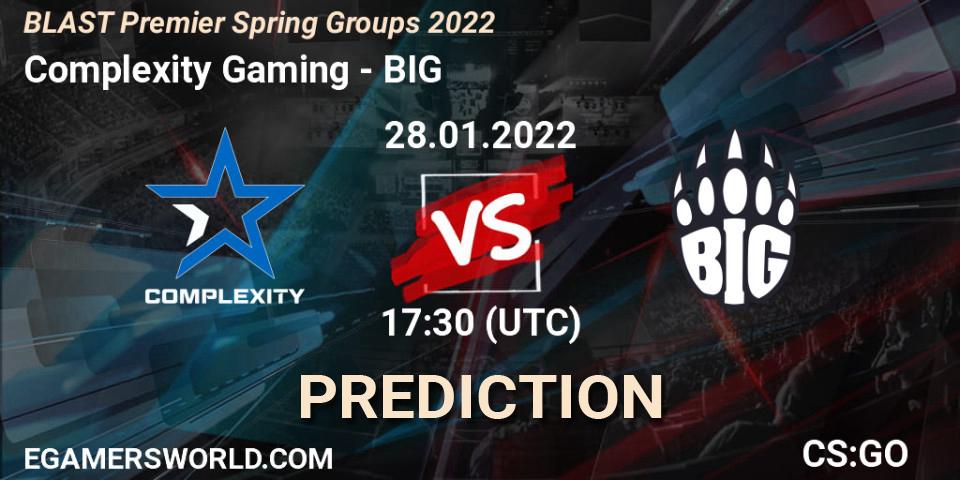 Pronóstico Complexity Gaming - BIG. 28.01.2022 at 18:10, Counter-Strike (CS2), BLAST Premier Spring Groups 2022