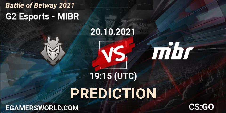 Pronóstico G2 Esports - MIBR. 20.10.21, CS2 (CS:GO), Battle of Betway 2021