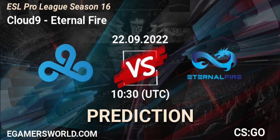 Pronóstico Cloud9 - Eternal Fire. 22.09.22, CS2 (CS:GO), ESL Pro League Season 16