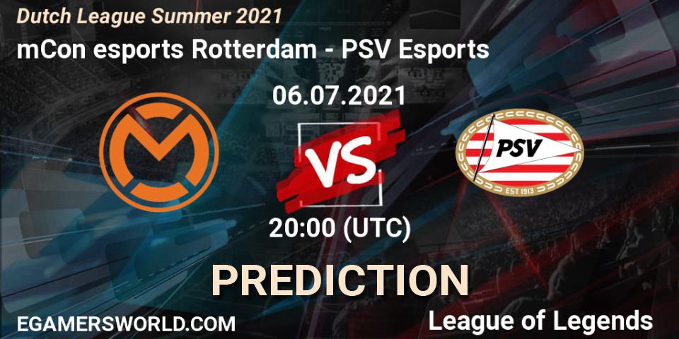Pronóstico mCon esports Rotterdam - PSV Esports. 08.06.2021 at 17:00, LoL, Dutch League Summer 2021